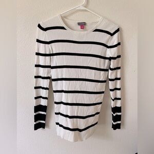 Vince Camuto black and white striped sweater